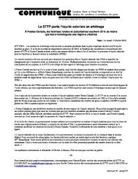  Le STTP porte l'équité salariale en arbitrage