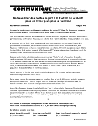 Un travailleur des postes se joint à la Flottille de la liberté  pour un avenir juste pour la Palestine