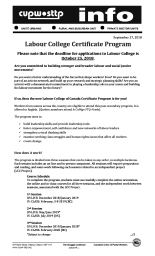 Labour College Certificate Program