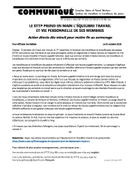 Le STTP prend en main l’équilibre travail et vie personnelle de ses membres