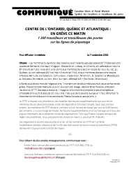 Centre de l’Ontario, Québec et Atlantique : en grève ce matin