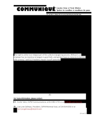 CUPW Will Keep Up the Fight for Free Collective Bargaining