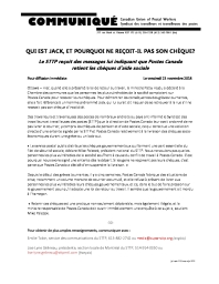 Qui est Jack, et pourquoi ne reçoit-il pas son chèque?