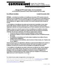 Message du STTP à Justin Trudeau : On s’en souviendra!