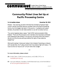Community Picket Lines Set Up at Pacific Processing Centre