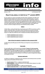 Équité salariale à partir du 1er janvier 2019
