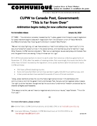 CUPW to Canada Post, Government: “This is Far from Over”