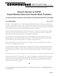 Historic Election at CUPW: Postal Workers Elect First Female Black President