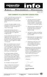 NDP Commits to a Greener Canada Post