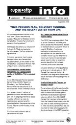 Your Pension Plan, Solvency Funding, and the Recent Letter from CPC