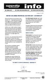 British Columbia Provincial Election Day – October 24th