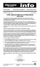 Port obligatoire du couvre-visage de la SCP