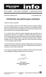 Attribution des points pour uniforme