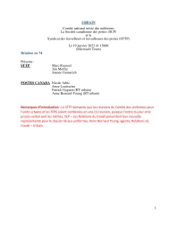 Procès-verbal de la réunion du Comité national mixte des uniformes - urbain (Le 19 janvier 2022) 