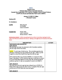 Minutes of National Joint Uniform Committee - RSMC (January 19, 2022)