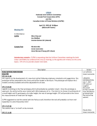 Minutes of National Joint Uniform Committee - Urban (April 22, 2022)