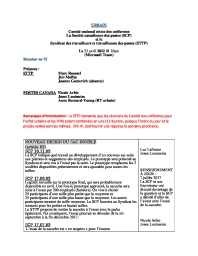 Procès-verbal de la réunion du Comité national mixte des uniformes - urbain (Le 22 avril 2022)