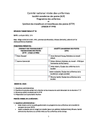 Procès-verbal de la réunion du Comité national mixte des uniformes (Le 8 juin 2023)