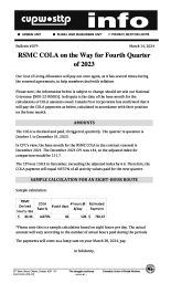 RSMC COLA on the Way for Fourth Quarter of 2023