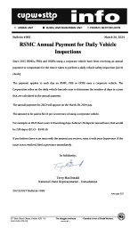 RSMC Annual Payment for Daily Vehicle Inspections