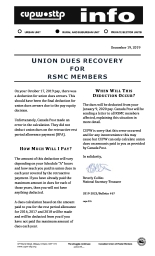Union Dues Recovery for RSMC Members