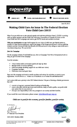 Making Child Care An Issue In The Federal Election Vote Child Care 2015!