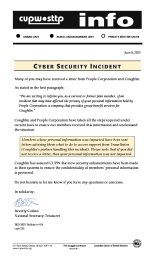 Cyber Security Incident (AMENDED)