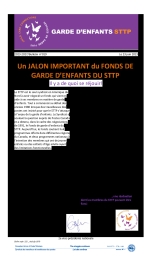 Un jalon important du Fonds de garde d’enfants du STTP - Il y a de quoi se réjouir!