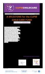 A Milestone for the CUPW Child Care Fund - A cause for celebration!!!