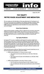 Pay Equity Retro Wage Adjustment and Mediation