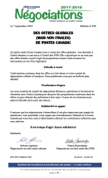Des offres globales (mais non finales) de Postes Canada!
