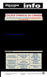Collège syndical du Canada - Date limite pour présenter une demande prolongée jusqu’au 25 octobre 2023