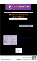 Important News For  CUPW Parents! Family and Child Care Connections