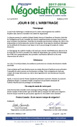 Jour 8 de l’arbitrage