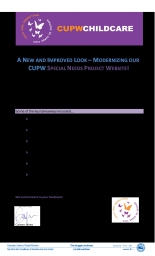 A New And Improved Look – Modernizing Our CUPW Special Needs Project Website!