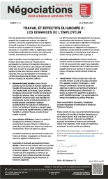 Travail et effectifs du groupe 2 : Les demandes de l’employeur