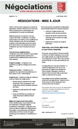 Négociations : Mise à jour