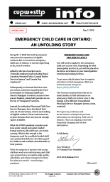 Emergency Child Care in Ontario: An Unfolding Story
