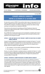Congés annuels annulés entre le 22 mars et le 30 mai 2020 (Unité urbaine)