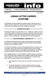 Urban Letter Carrier Overtime