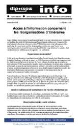 Accès à l'information concernant les réorganisations d’itinéraires
