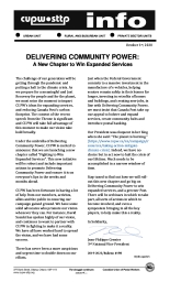 Delivering Community Power: A New Chapter to Win Expanded Services