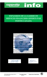 Expansion de la gamme de services financiers offerts par Postes Canada