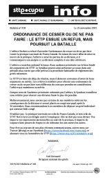 Ordonnance de cesser ou de ne pas faire : Le STTP essuie un refus, mais poursuit la bataille