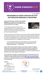 Passez le mot! Le STTP offre un programme de garde d’enfants à Calgary, en collaboration avec le Child Enrichment Centre ...