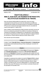 Équité salariale : Mise à jour sur les paiements rétroactifs relatifs aux accidents du travail