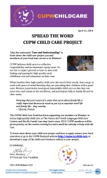 Spread the Word about CUPW’s Franco-Sol French Language Child Care Centres and Ska:Na Family Learning Centre Child Care Projects
