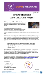 Spread the Word about CUPW’s Family and Child Care Connections Project in St. John’s and Corner Brook