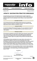 Update: Vaccination Practice Grievance