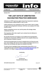The Last Days of Arbitration: Vaccination Practice Grievance